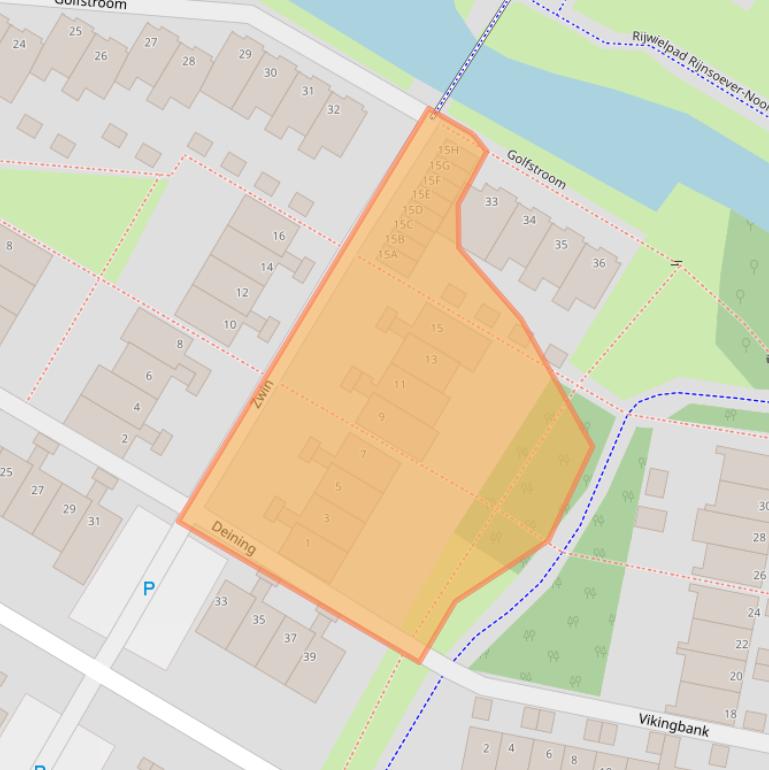 Kaart van postcodegebied 2221XK.