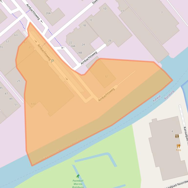 Kaart van postcodegebied 2222AJ.