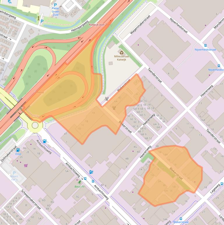 Kaart van postcodegebied 2222AN.