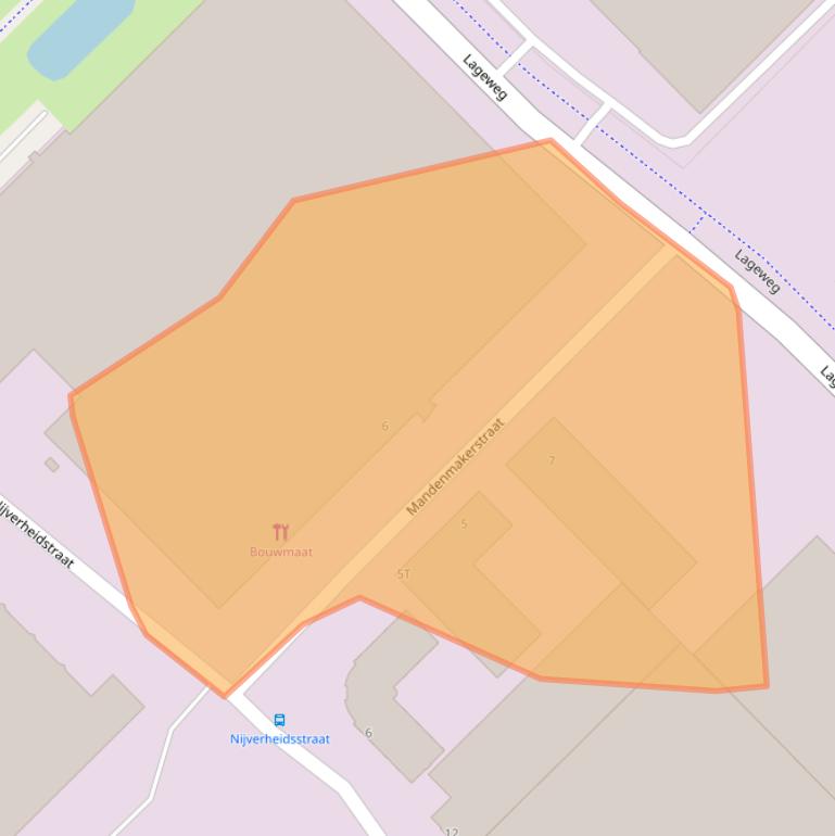 Kaart van postcodegebied 2222AX.