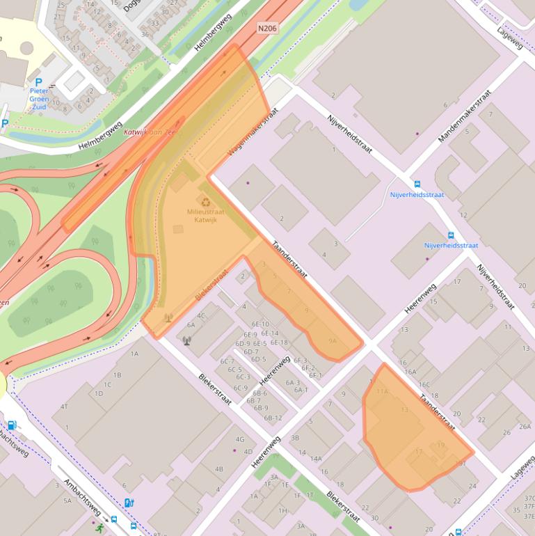 Kaart van postcodegebied 2222BG.