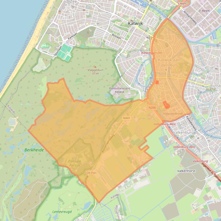 Kaart van postcodegebied 2223.
