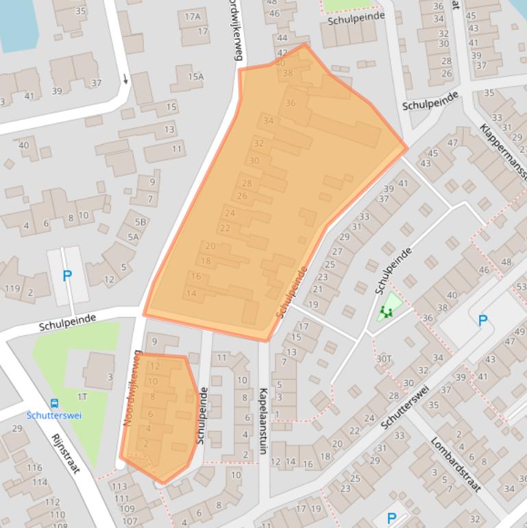 Kaart van postcodegebied 2223AC.