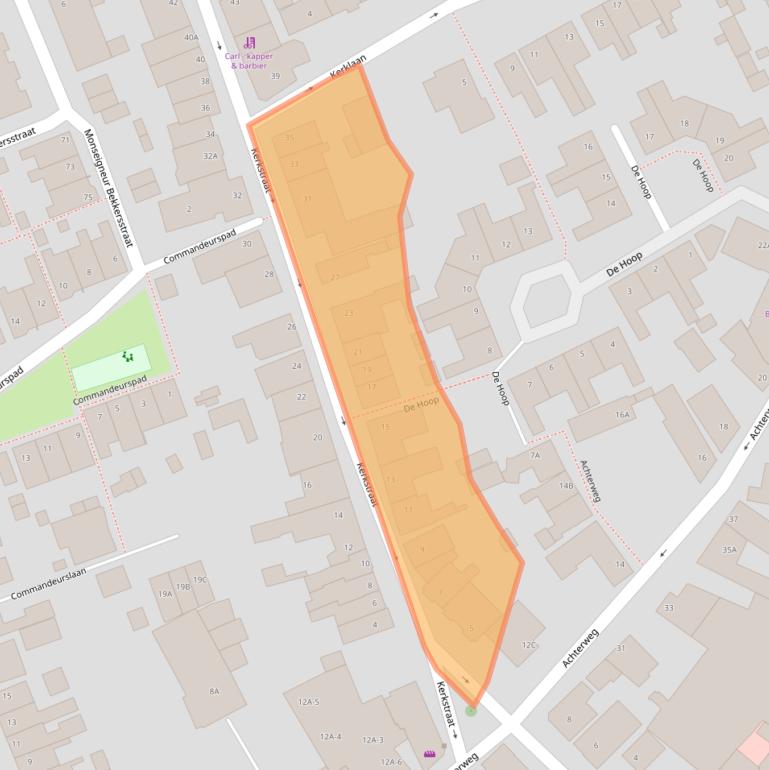 Kaart van postcodegebied 2223AE.