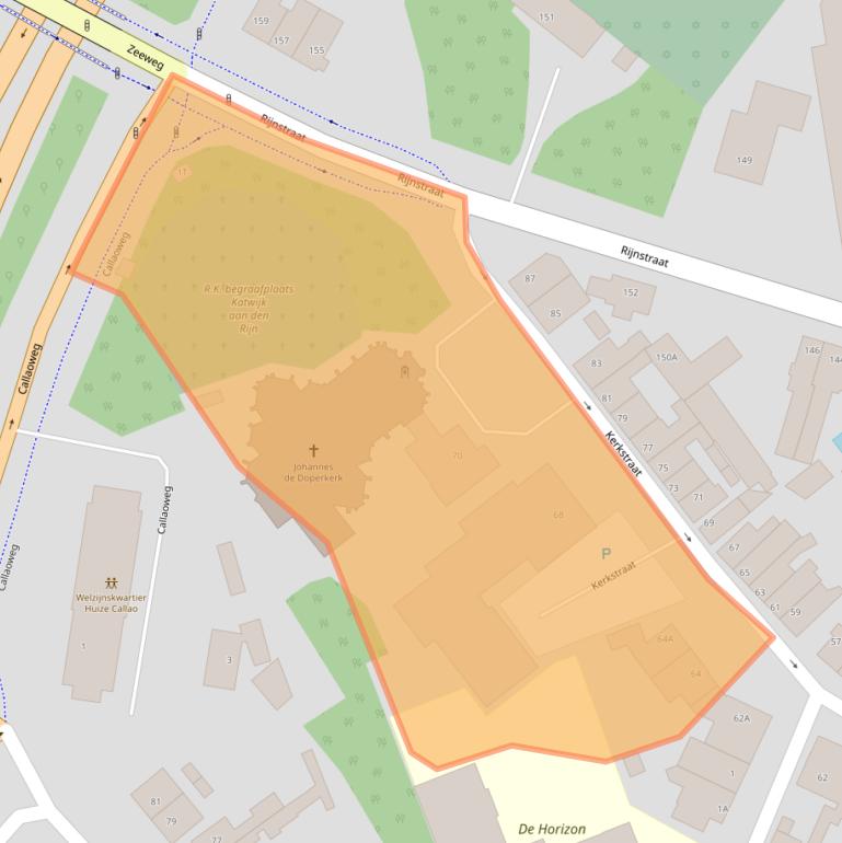 Kaart van postcodegebied 2223AJ.