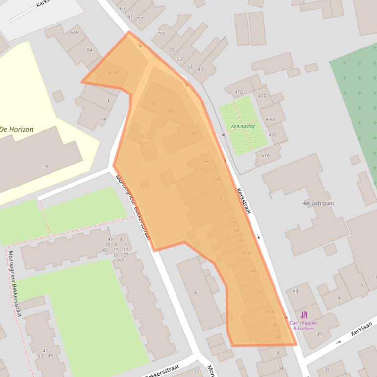 Kaart van postcodegebied 2223AK.