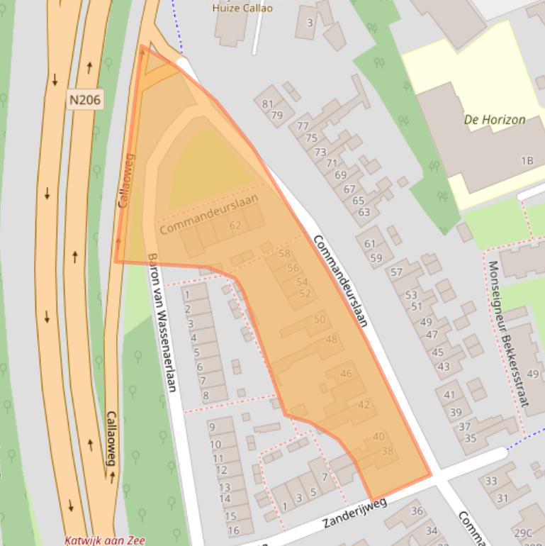 Kaart van postcodegebied 2223BA.