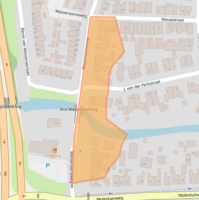 Kaart van postcodegebied 2223BJ.