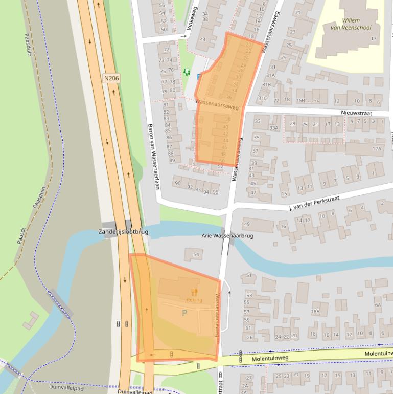 Kaart van postcodegebied 2223BL.