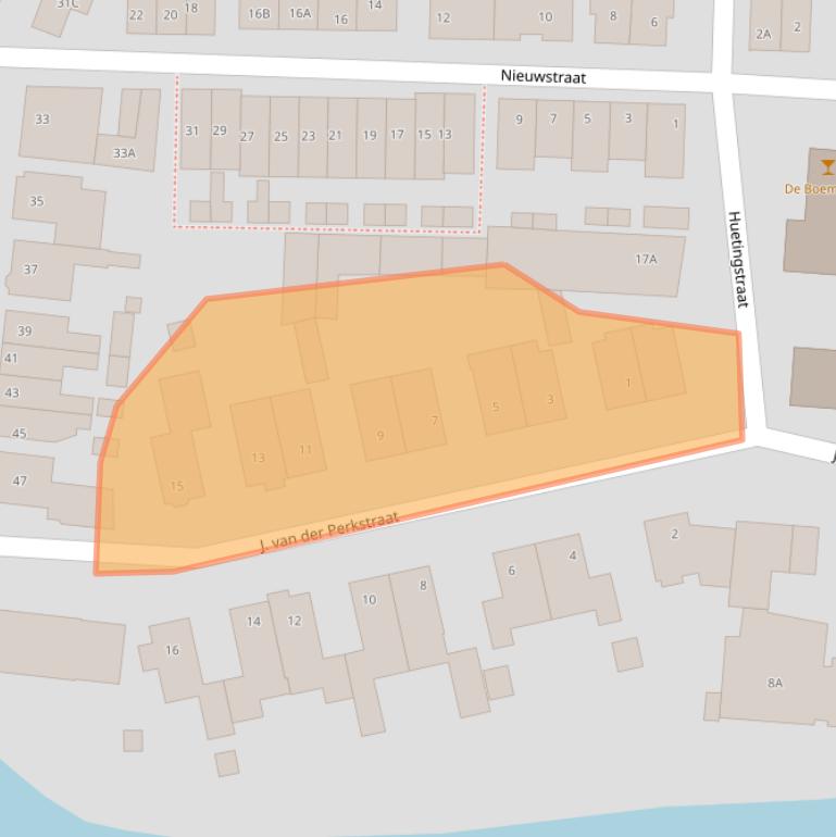 Kaart van postcodegebied 2223BS.