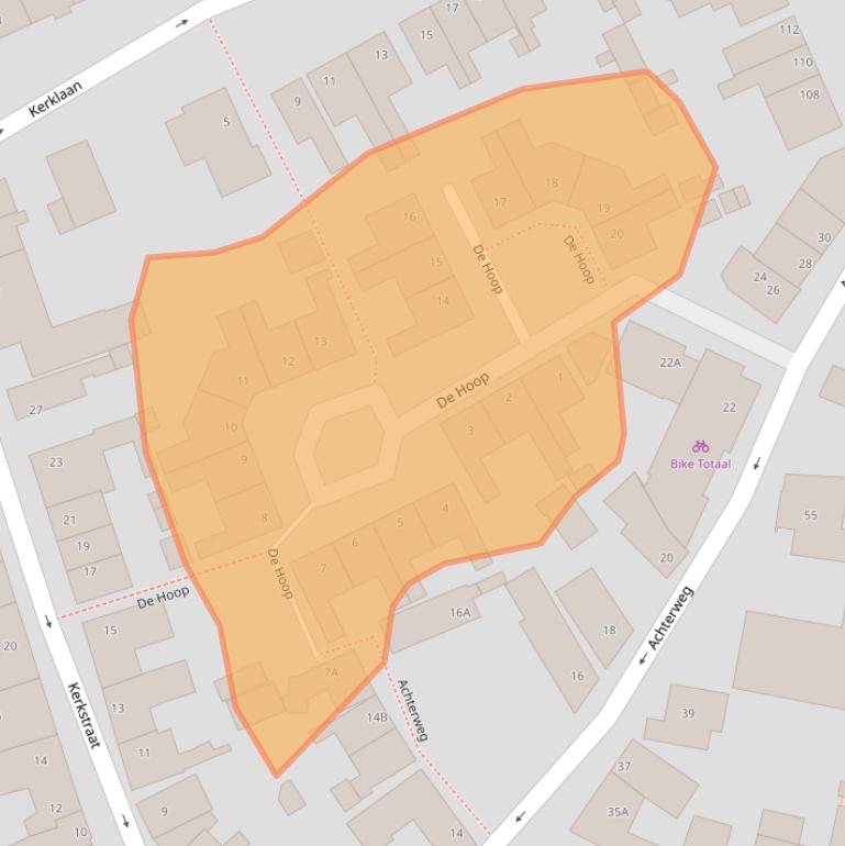 Kaart van postcodegebied 2223BZ.