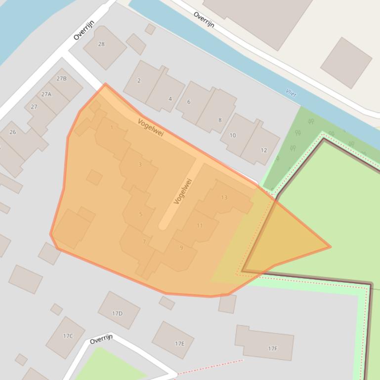 Kaart van postcodegebied 2223DA.