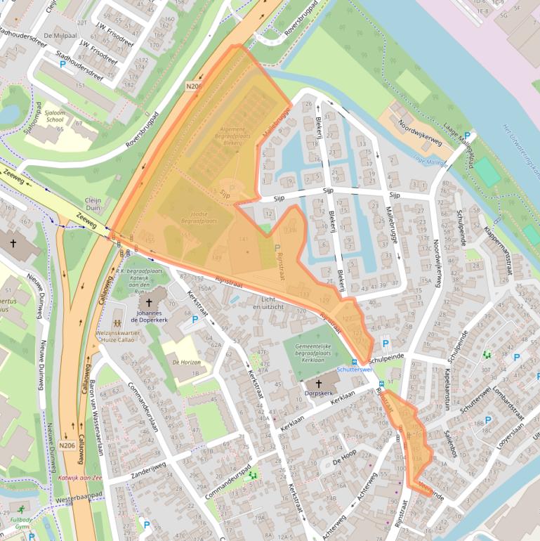 Kaart van postcodegebied 2223EA.