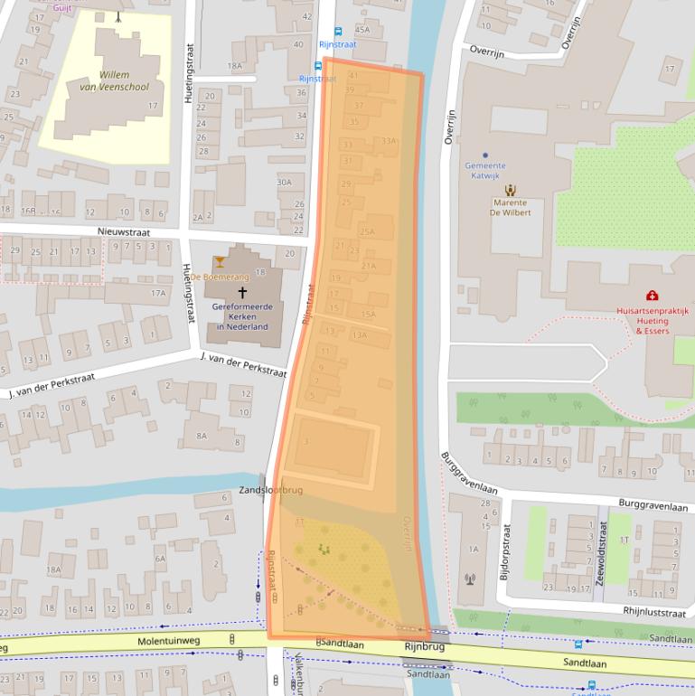 Kaart van postcodegebied 2223EG.