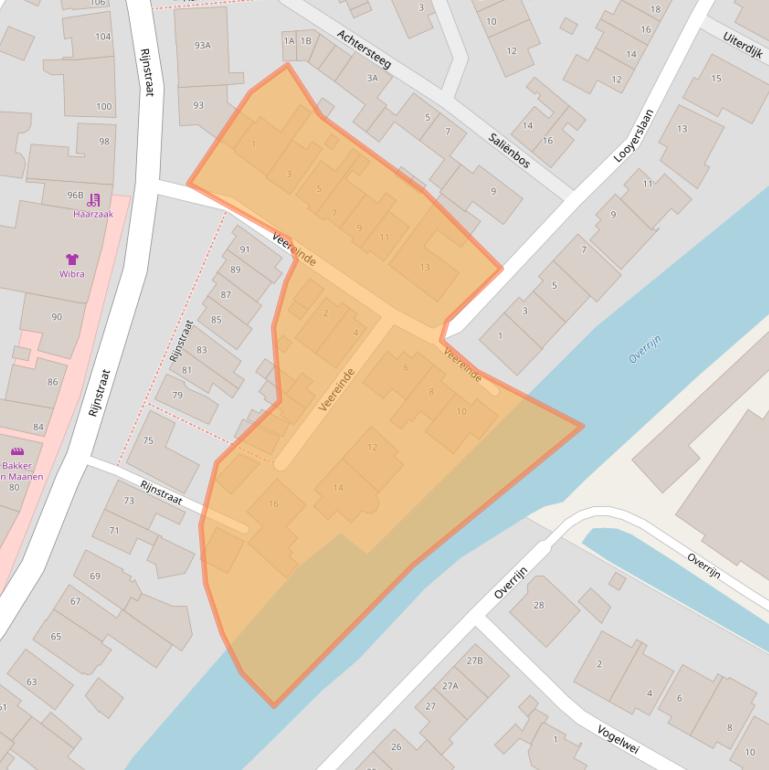 Kaart van postcodegebied 2223EN.