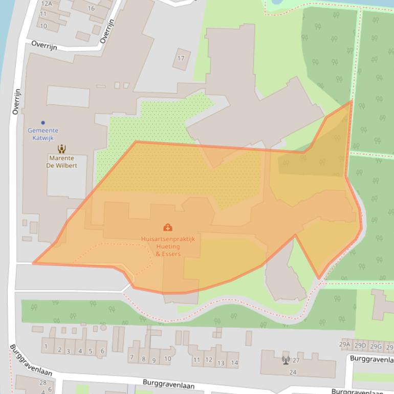 Kaart van postcodegebied 2223ER.