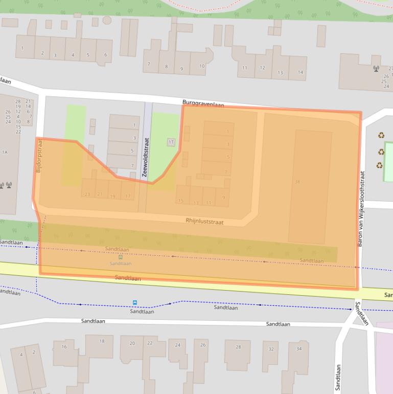 Kaart van postcodegebied 2223EV.