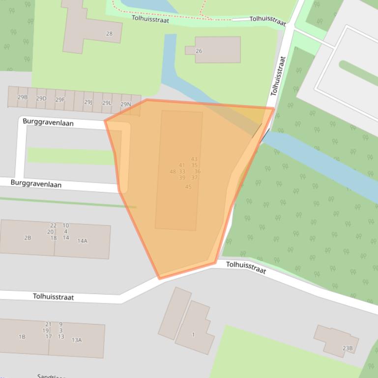 Kaart van postcodegebied 2223GA.