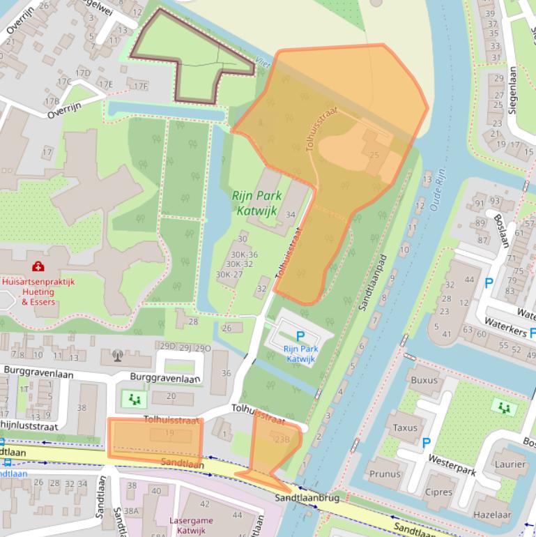 Kaart van postcodegebied 2223GB.