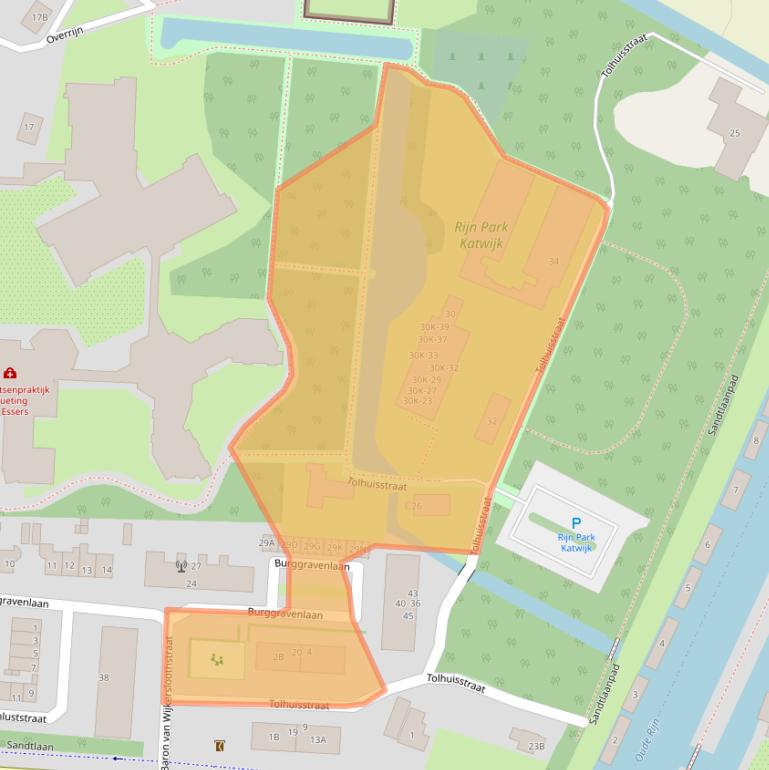 Kaart van postcodegebied 2223GC.