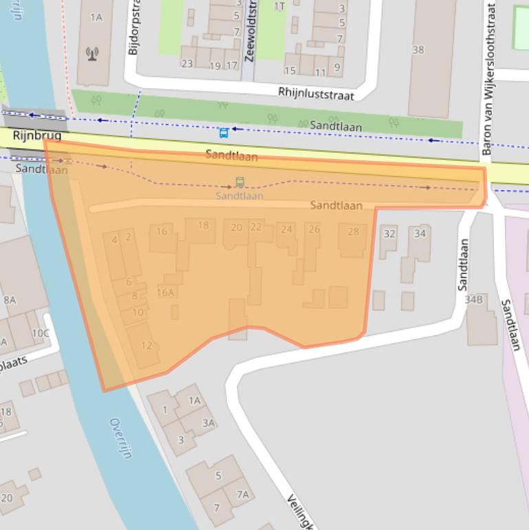 Kaart van postcodegebied 2223GE.