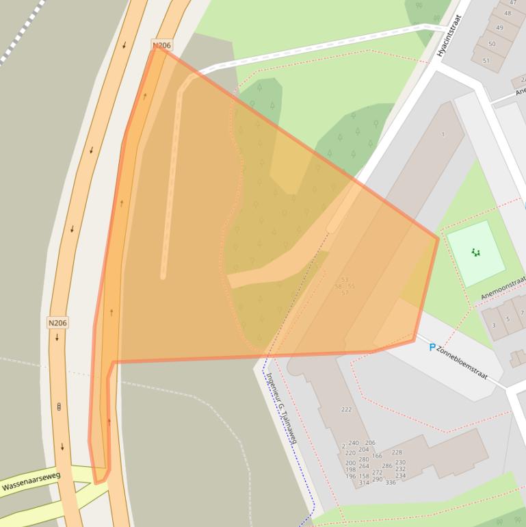 Kaart van postcodegebied 2223GW.