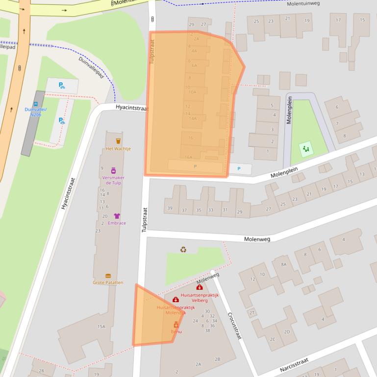 Kaart van postcodegebied 2223HS.