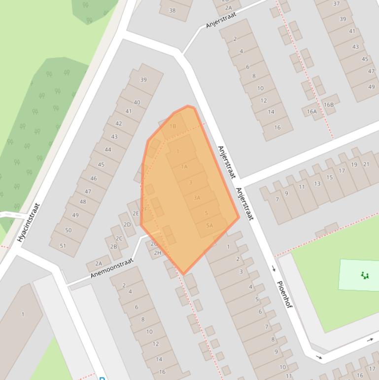 Kaart van postcodegebied 2223HV.