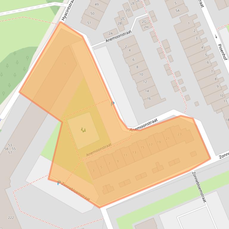 Kaart van postcodegebied 2223JB.