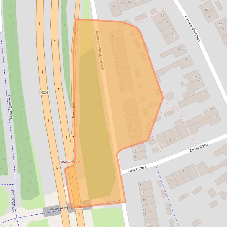 Kaart van postcodegebied 2223JG.