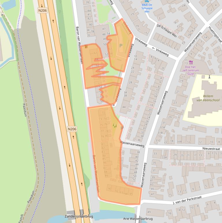 Kaart van postcodegebied 2223JK.