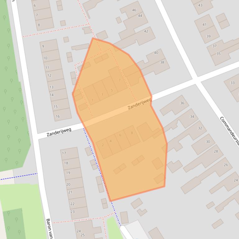 Kaart van postcodegebied 2223JN.