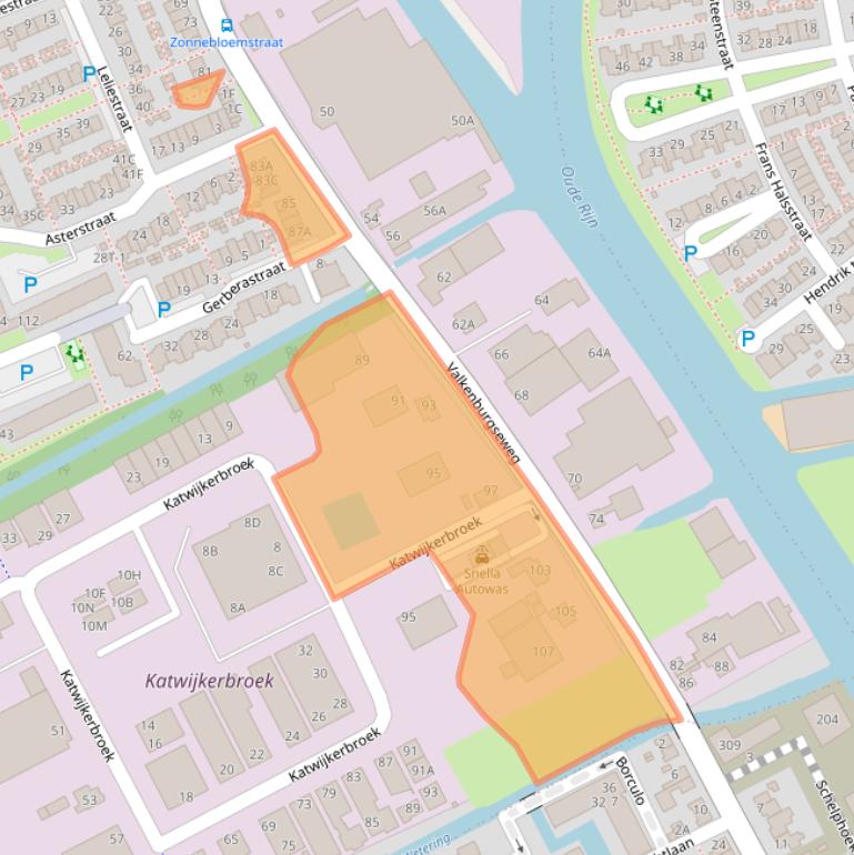 Kaart van postcodegebied 2223KC.