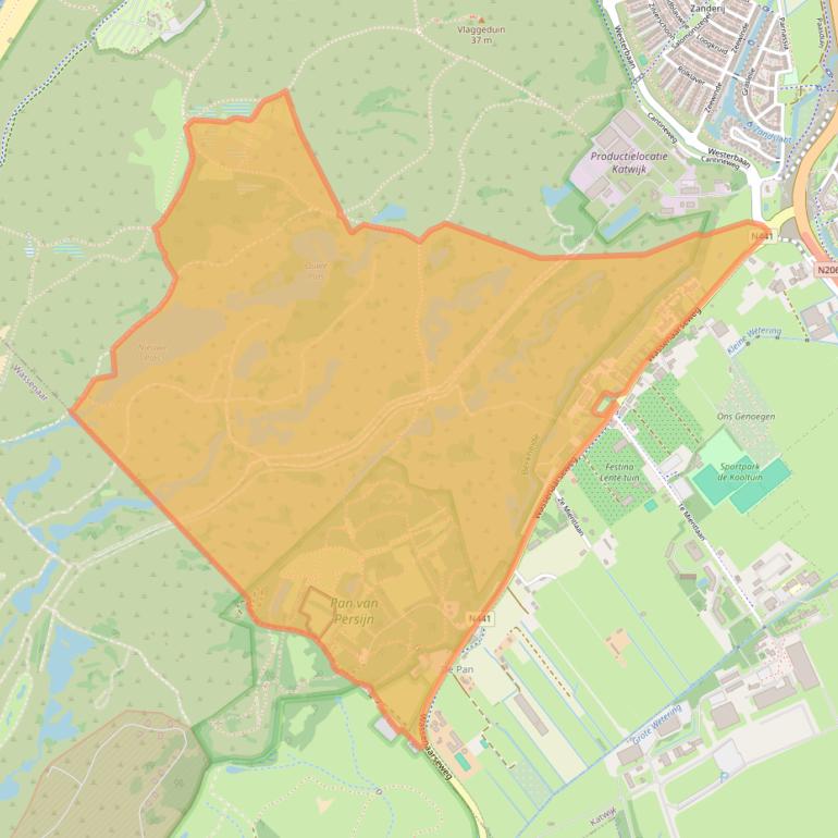 Kaart van postcodegebied 2223LD.