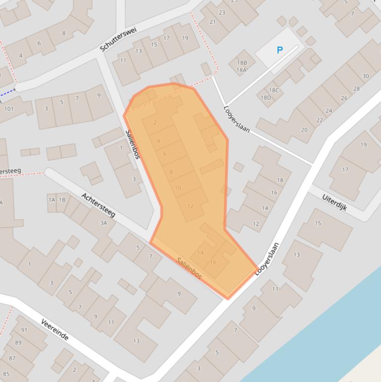 Kaart van postcodegebied 2223TL.