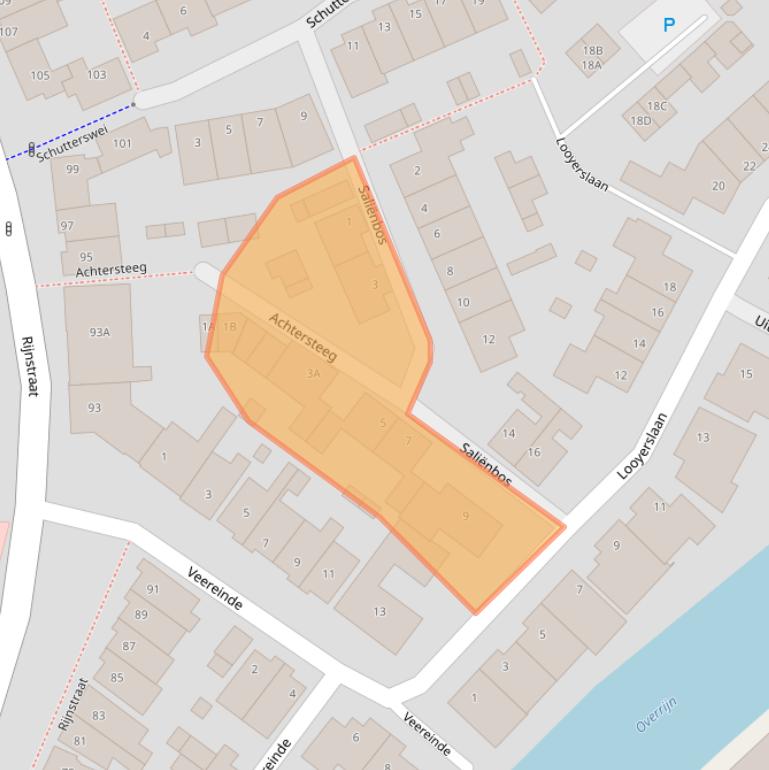 Kaart van postcodegebied 2223TM.