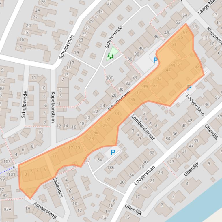 Kaart van postcodegebied 2223TT.