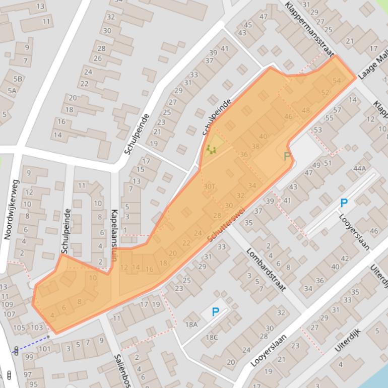 Kaart van postcodegebied 2223TW.