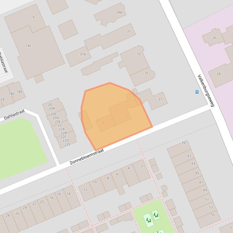 Kaart van postcodegebied 2223VA.