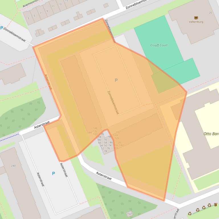 Kaart van postcodegebied 2223VE.