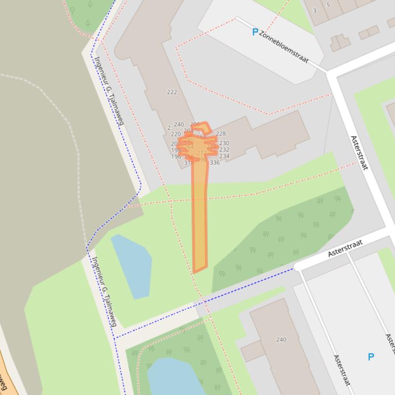 Kaart van postcodegebied 2223VR.