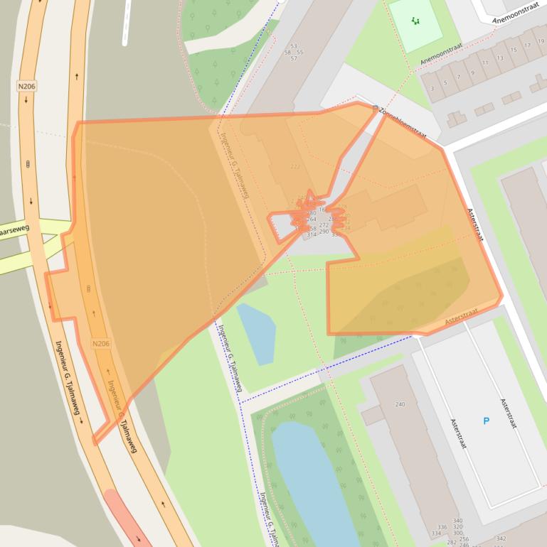 Kaart van postcodegebied 2223VT.