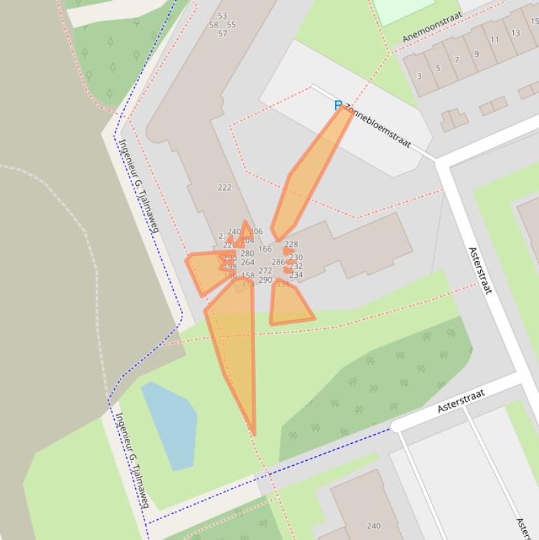 Kaart van postcodegebied 2223VV.