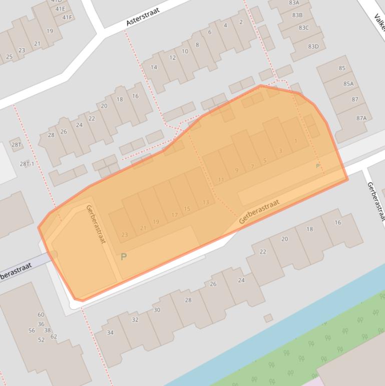 Kaart van postcodegebied 2223VW.