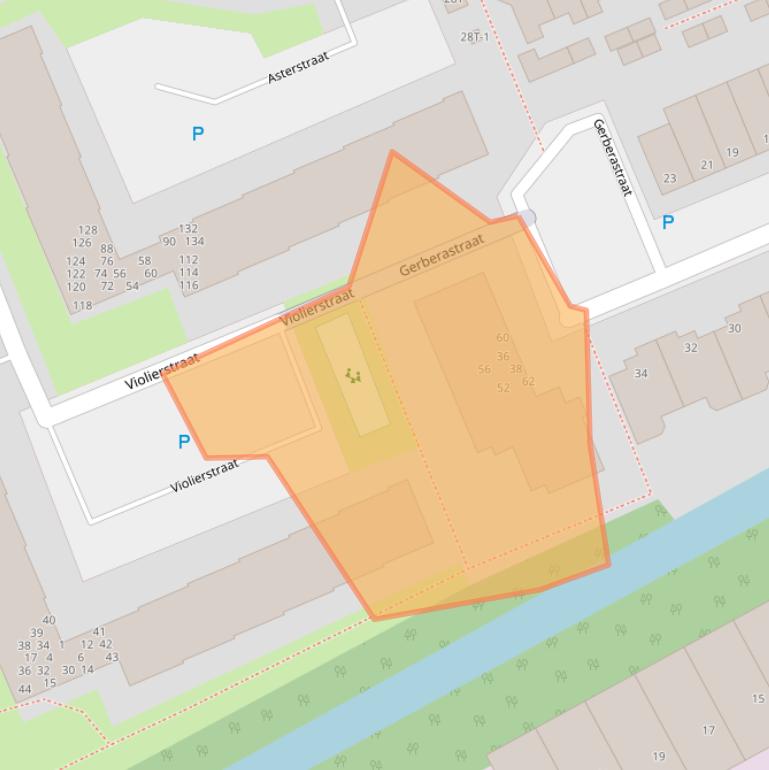 Kaart van postcodegebied 2223VZ.