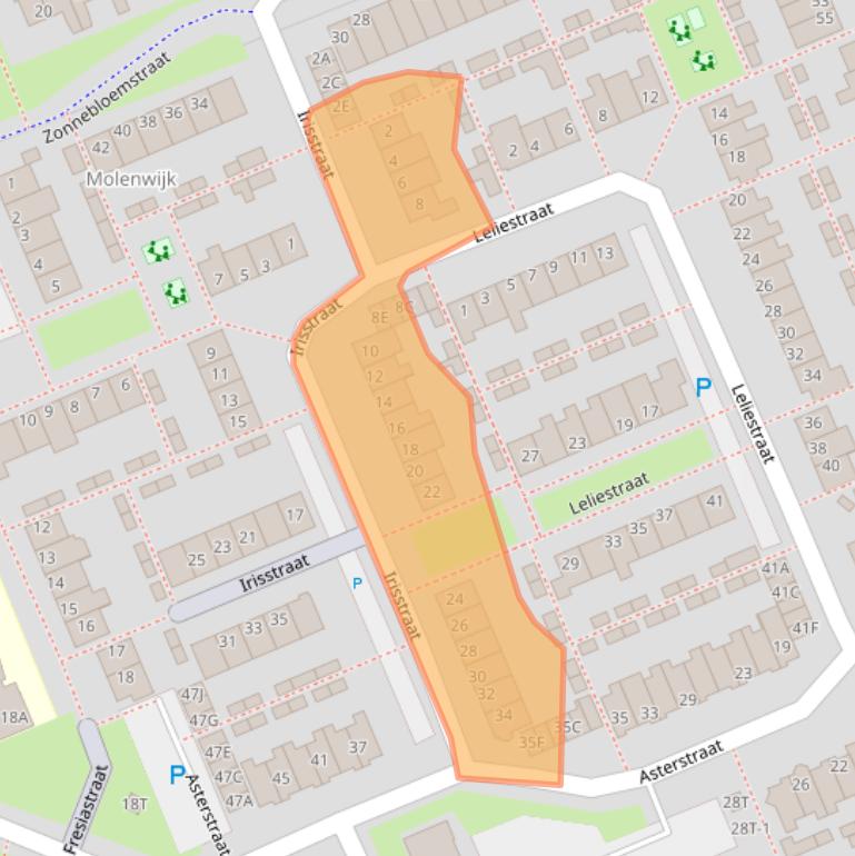 Kaart van postcodegebied 2223XC.