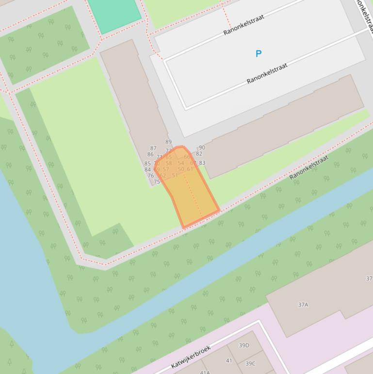 Kaart van postcodegebied 2223XJ.