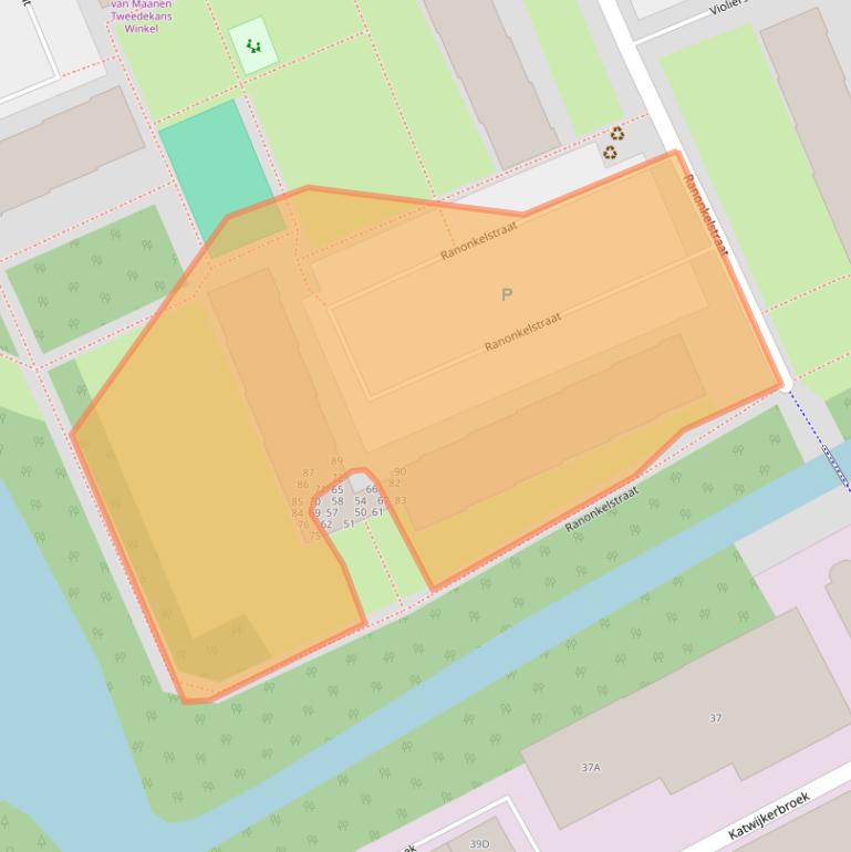 Kaart van postcodegebied 2223XK.