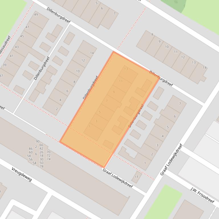 Kaart van postcodegebied 2224AB.