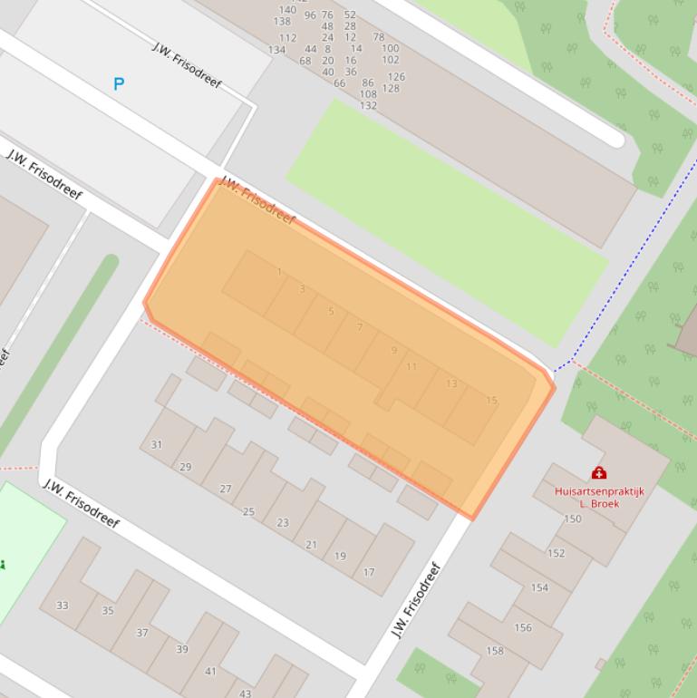 Kaart van postcodegebied 2224BB.